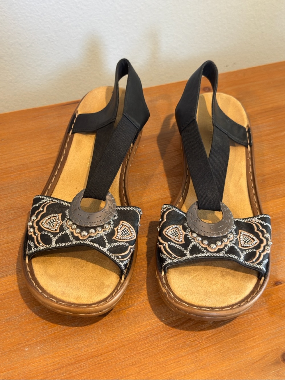 Rieker Antistress Regina Womens Black Sandals EU42 (US 11.5)